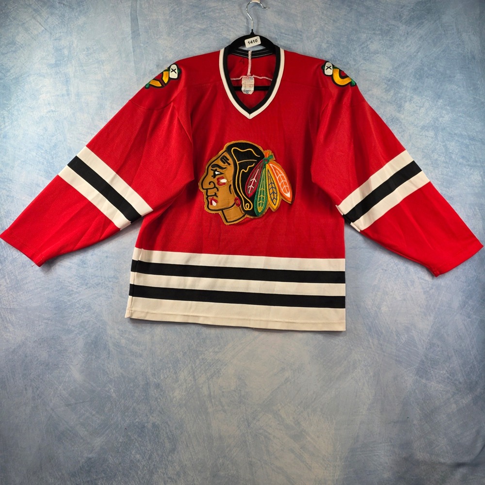Vintage Chicago‎ Blackhawks Maska Air-Knit NHL Hockey Jersey Red Mens Size M
